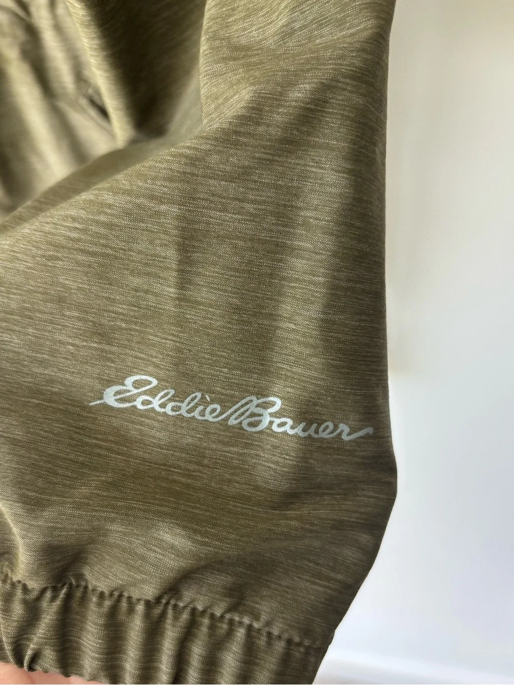 Eddie Bauer Green Outdoor Hooded Parka Soft Shell Windbreaker Jacket Drawstring
